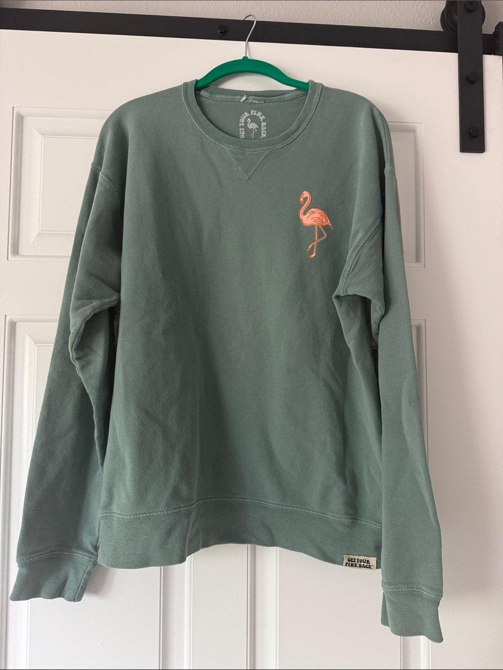 Get Your Pink Back Pigment Green Crewneck